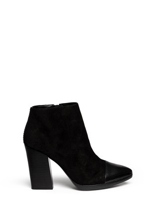 Main View - Click To Enlarge - TORY BURCH - 'Rivington' leather toe cap suede booties