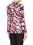 Back View - Click To Enlarge - MO&CO. EDITION 10 - Rose print boyfriend blazer