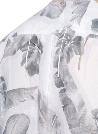 Detail View - Click To Enlarge - OAMC - 'Attached' leaf print linen-cotton back T-shirt