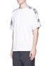 Front View - Click To Enlarge - OAMC - 'Attached' leaf print linen-cotton back T-shirt