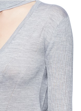 Detail View - Click To Enlarge - TOME - Cutout wool blend turtleneck sweater