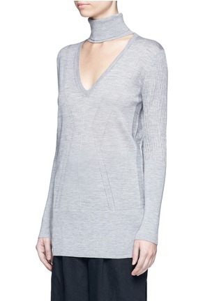 Front View - Click To Enlarge - TOME - Cutout wool blend turtleneck sweater