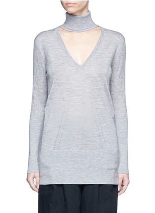 Main View - Click To Enlarge - TOME - Cutout wool blend turtleneck sweater