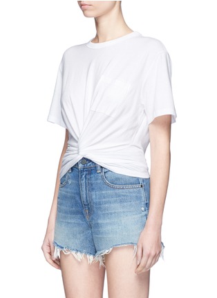 Front View - Click To Enlarge - T BY ALEXANDER WANG - Twist front cotton T-shirt