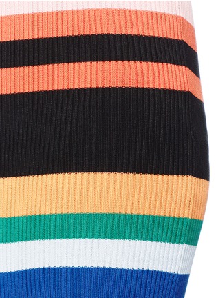 Detail View - Click To Enlarge - PORTS 1961 - Stripe off-shoulder slit rib knit dress