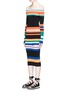 Figure View - Click To Enlarge - PORTS 1961 - Stripe off-shoulder slit rib knit dress