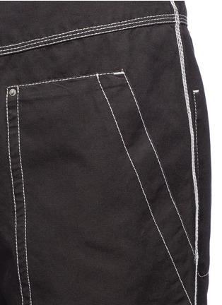 Detail View - Click To Enlarge - ISABEL MARANT - 'Duke' contrast stitch high waist canvas pants