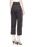 Back View - Click To Enlarge - ISABEL MARANT - 'Duke' contrast stitch high waist canvas pants