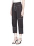 Front View - Click To Enlarge - ISABEL MARANT - 'Duke' contrast stitch high waist canvas pants