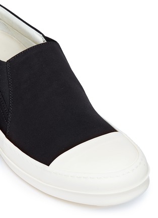 Detail View - Click To Enlarge - RICK OWENS  - Cotton faille boat skate slip-ons