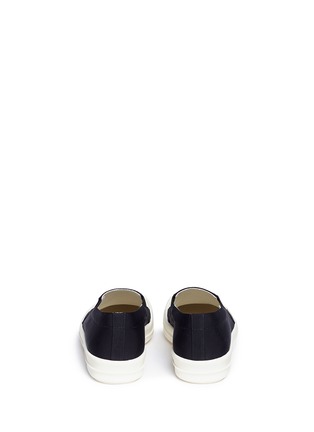 Back View - Click To Enlarge - RICK OWENS  - Cotton faille boat skate slip-ons