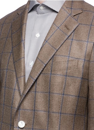 Detail View - Click To Enlarge - TOMORROWLAND - Check silk-cashmere soft blazer