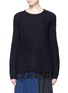 Main View - Click To Enlarge - MUVEIL - Open back mohair wool blend sweater