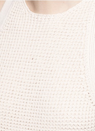 Detail View - Click To Enlarge - VINCE - Waffle knit cotton sleeveless tunic