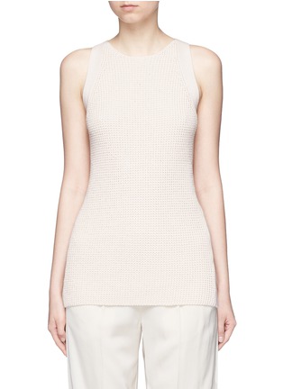 Main View - Click To Enlarge - VINCE - Waffle knit cotton sleeveless tunic