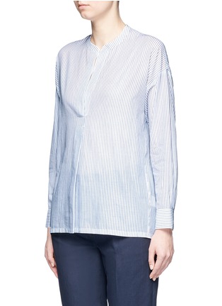 Front View - Click To Enlarge - VINCE - Stripe shirred back tunic