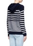 Back View - Click To Enlarge - VINCE - Breton stripe cashmere hooded sweater