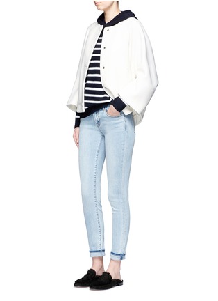 Figure View - Click To Enlarge - VINCE - Breton stripe cashmere hooded sweater