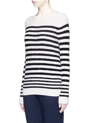 Front View - Click To Enlarge - VINCE - Stripe wool blend bouclé knit sweater