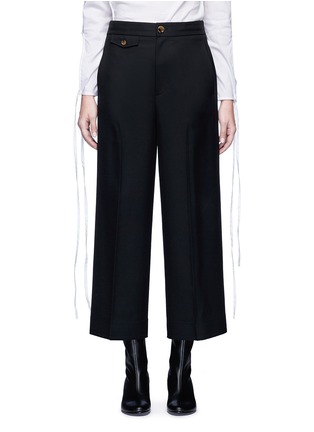 Main View - Click To Enlarge - HELMUT LANG - Wool sateen twill cropped wide leg pants