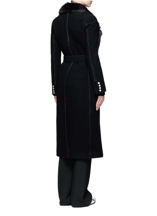 Back View - Click To Enlarge - HELMUT LANG - Detachable faux fur collar wool coat