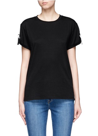 Main View - Click To Enlarge - HELMUT LANG - Back strap cotton-cashmere T-shirt