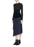 Front View - Click To Enlarge - HELMUT LANG - Ribbon ruched wool jersey top