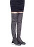 Figure View - Click To Enlarge - ASH - 'Miracle' faux suede thigh high sneakers