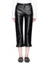 Main View - Click To Enlarge - JINNNN - Pleated cuff snake effect lambskin leather pants