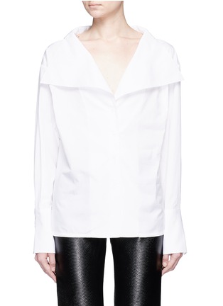 Main View - Click To Enlarge - JINNNN - Oversized point collar cotton poplin shirt