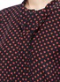 Detail View - Click To Enlarge - EQUIPMENT - x Kate Moss 'Collarless Slim Signature' heart print silk shirt