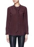 Main View - Click To Enlarge - EQUIPMENT - x Kate Moss 'Collarless Slim Signature' heart print silk shirt