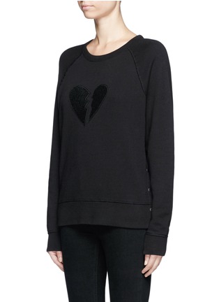 Front View - Click To Enlarge - RAG & BONE - Broken heart patch French terry sweatshirt