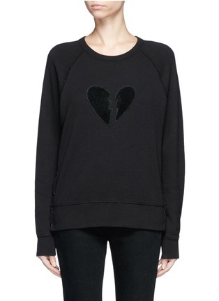 Main View - Click To Enlarge - RAG & BONE - Broken heart patch French terry sweatshirt