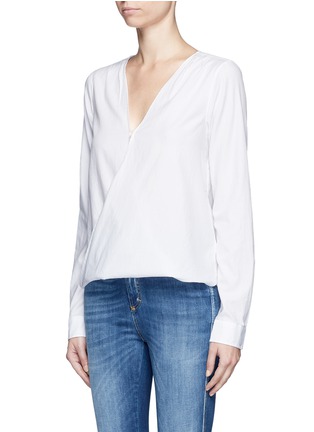 Front View - Click To Enlarge - RAG & BONE - Folded drape front cotton-silk blouse