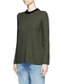 Front View - Click To Enlarge - RAG & BONE - 'Carly' contrast crew neck split back sweater