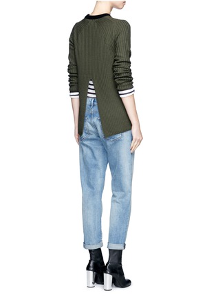 Figure View - Click To Enlarge - RAG & BONE - 'Carly' contrast crew neck split back sweater