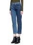 Front View - Click To Enlarge - RAG & BONE - Frayed cuff denim pants