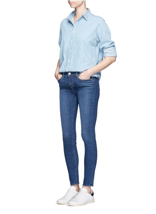 Figure View - Click To Enlarge - RAG & BONE - Heart embroidered cotton chambray boyfriend shirt