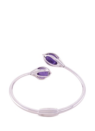 Figure View - Click To Enlarge - MELLERIO - 'Bourgeons de Lys' amethyst 18k white gold cuff