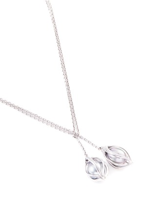 Figure View - Click To Enlarge - MELLERIO - 'Bourgeons de Lys' diamond Tahitian pearl floral pendant necklace