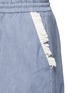 Detail View - Click To Enlarge - 72723 - Frayed trim pinstripe drawstring shorts
