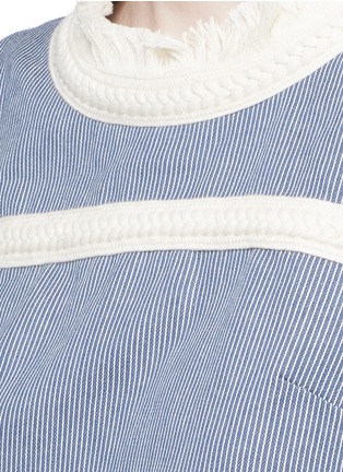 Detail View - Click To Enlarge - 72723 - Frayed trim pinstripe open back top