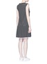 Back View - Click To Enlarge - 72723 - Dot guipure lace stripe drop waist dress