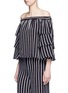 Front View - Click To Enlarge - 72723 - Stripe tiered sleeve off-shoulder top