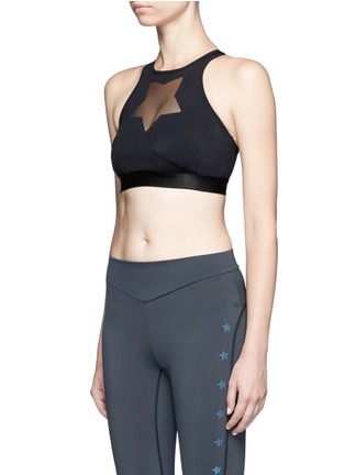 Front View - Click To Enlarge - MONREAL - 'Power' star mesh insert sports bra