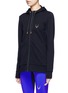 Front View - Click To Enlarge - LUCAS HUGH - 'Halo' hooded wool blend zip jacket