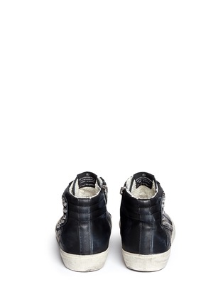 Back View - Click To Enlarge - GOLDEN GOOSE - 'Slide' stud smudged leather high top sneakers