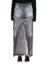 Main View - Click To Enlarge - 72877 - Distressed patchwork denim maxi skirt