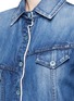 Detail View - Click To Enlarge - 72877 - Asymmetric button back denim patchwork shirt dress